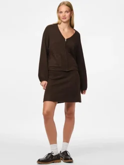 Discount Pieces Pcjunna Short Knit Skirt 4819439 Hot Fudge Melange