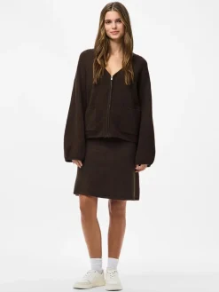 Discount Pieces Pcjunna Short Knit Skirt 4819439 Hot Fudge Melange