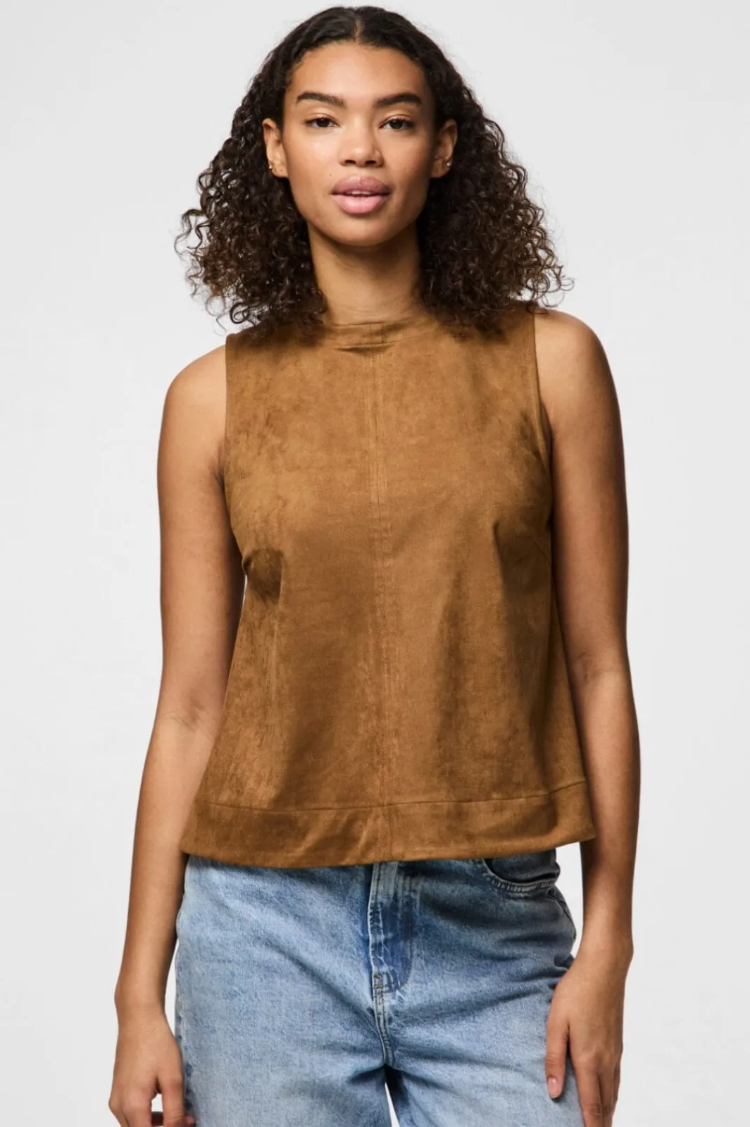 Best Pieces Pcjuno Sl O-Neck Top Fsy 4889516 Amber Brown