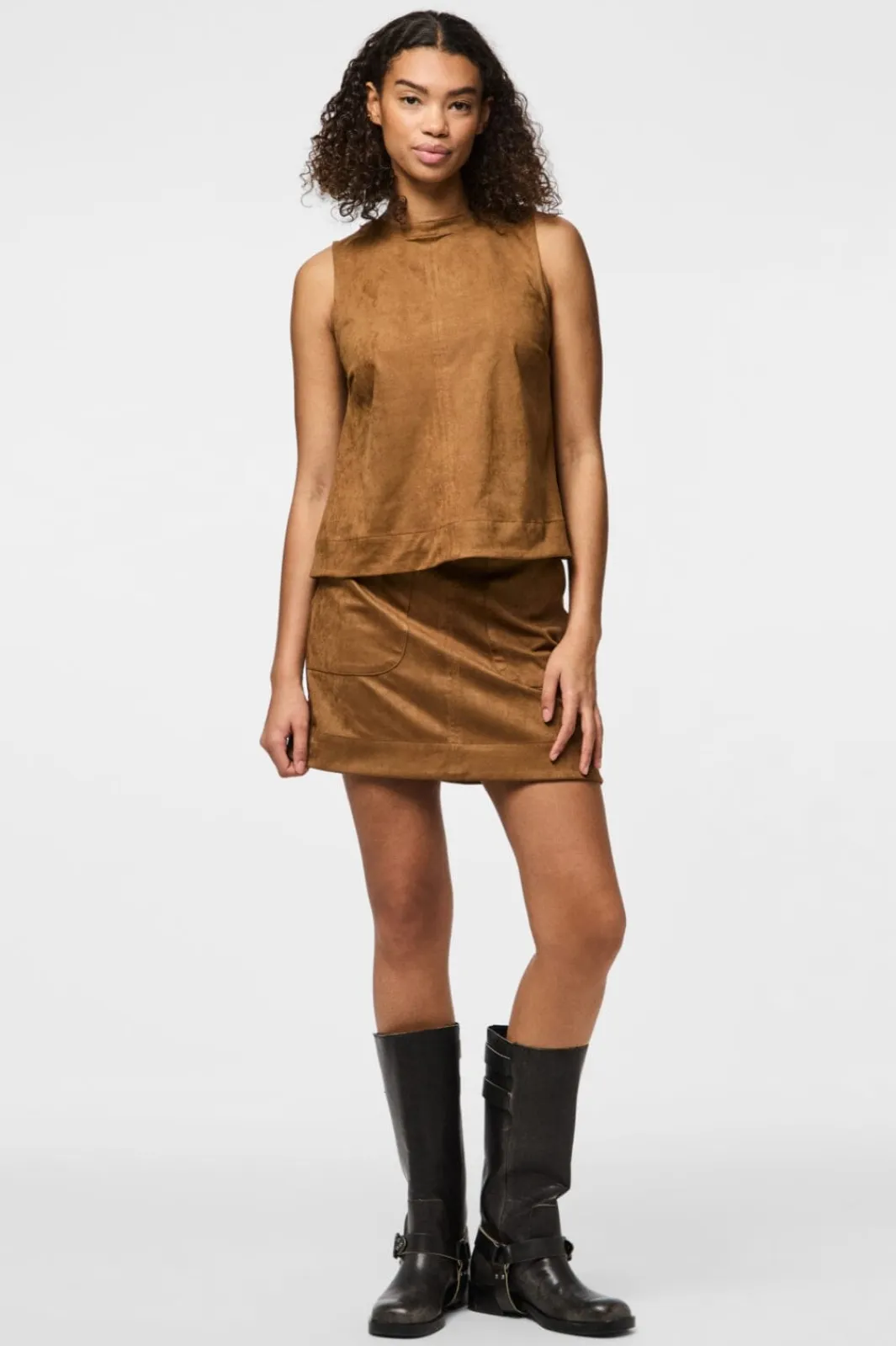 Best Pieces Pcjuno Sl O-Neck Top Fsy 4889516 Amber Brown
