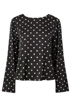 Pieces Pcjytta Ls Satin Top 5052187 Black White Dots
