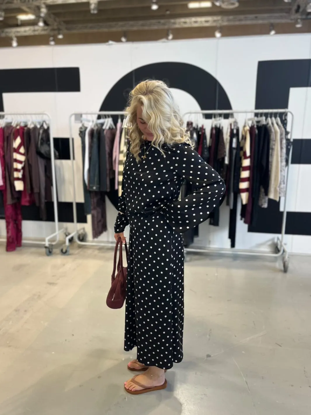 Pieces Pcjytta Ls Satin Top 5052187 Black White Dots