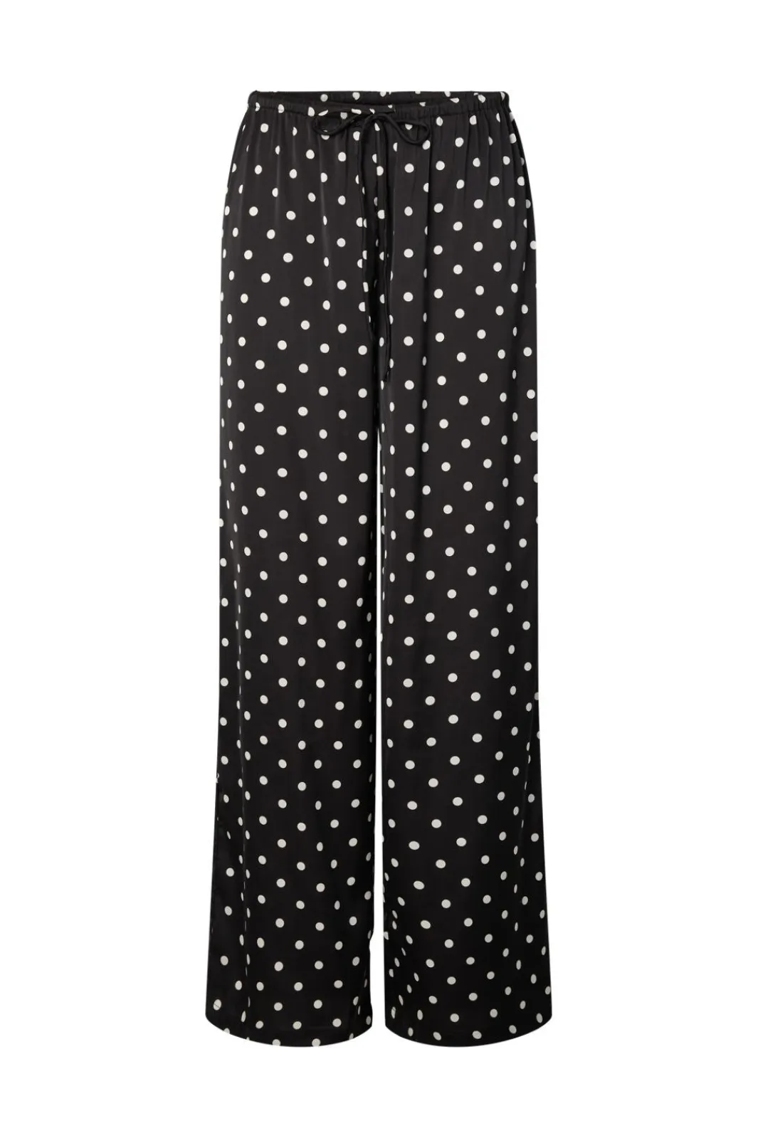Outlet Pieces Pcjytta Straight Satin Pants 5052181 Black White Dots
