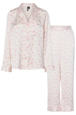 Online Pieces Pcjytte Xmas Satin Night Set 4832641 Pinkesque Bow