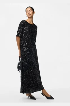 Sale Pieces Pckam Ankle Skirt 4859014 Black Black Sequins
