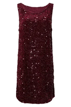 Pieces Pckam Sl Tank Rev. Mini Dress 4859169 Tawny Port Tawney Port Sequins