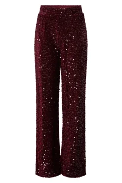 Online Pieces Pckam Wide Pant 4859162 Tawny Port Tawney Port Sequins