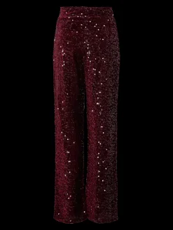 Online Pieces Pckam Wide Pant 4859162 Tawny Port Tawney Port Sequins