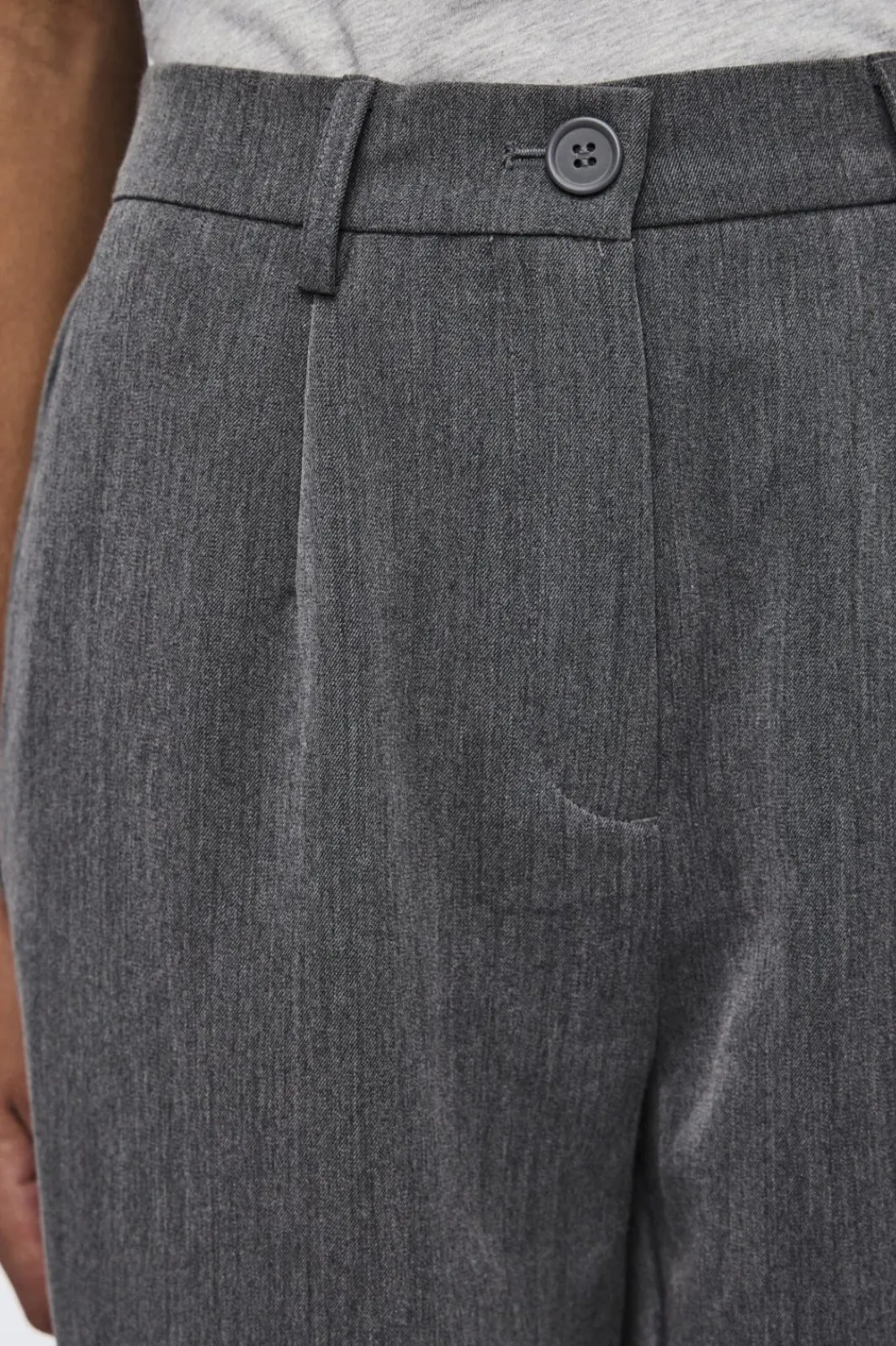 Clearance Pieces Pckamil Ankle Pant 4735773 Dark Grey Melange