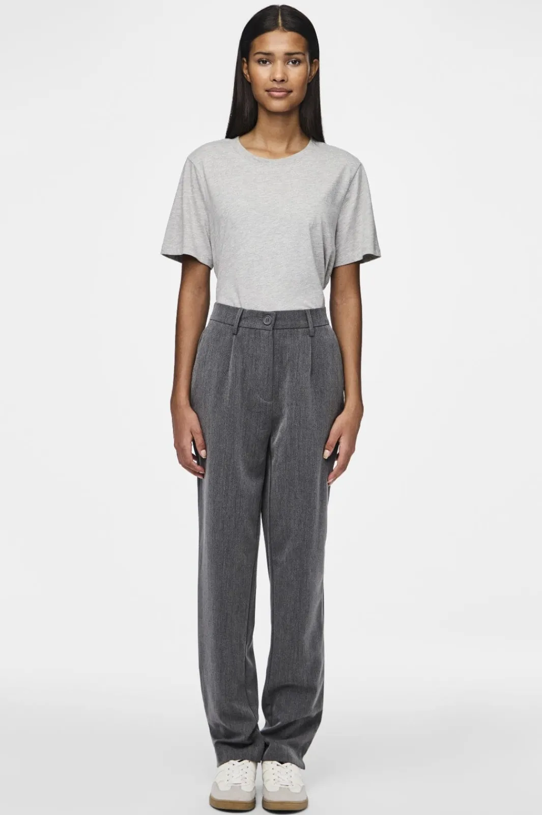 Clearance Pieces Pckamil Ankle Pant 4735773 Dark Grey Melange