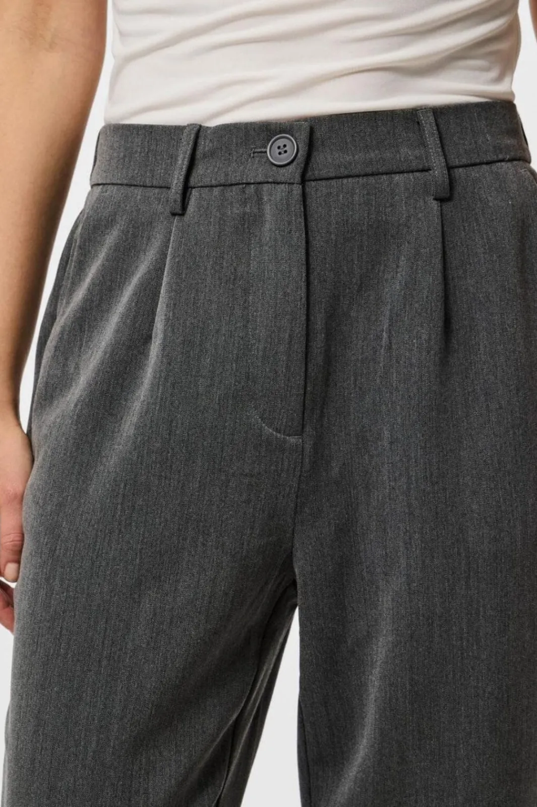 Clearance Pieces Pckamil Ankle Pant 4735773 Dark Grey Melange