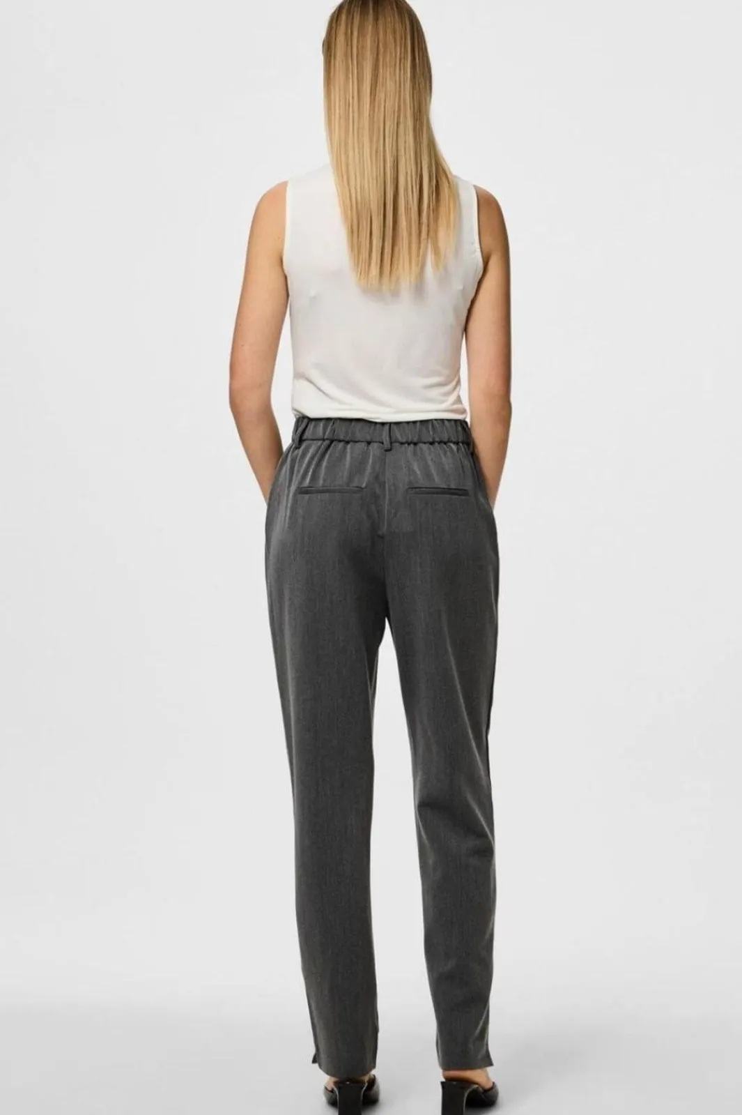 Clearance Pieces Pckamil Ankle Pant 4735773 Dark Grey Melange
