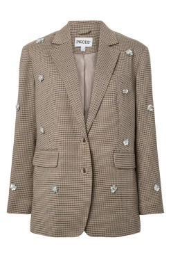 Sale Pieces Pckamil Check Sequin Blazer 5062888 Hot Fudge Checks