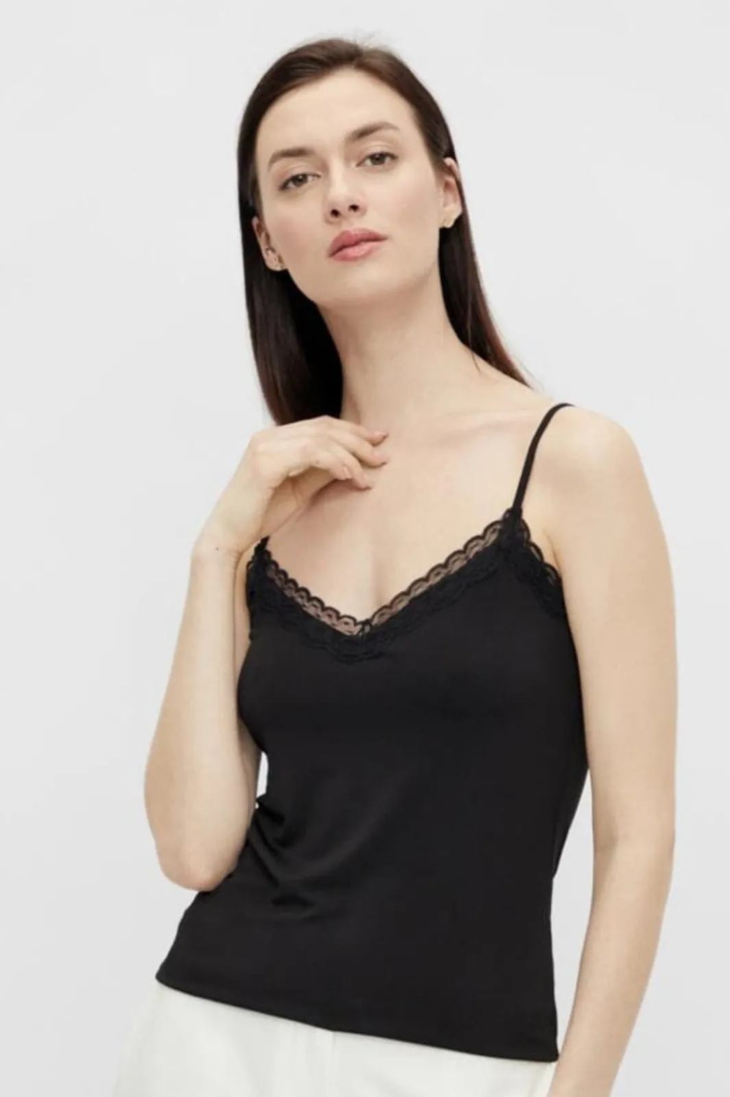 Pieces Pckate Lace Singlet 2711304 Black