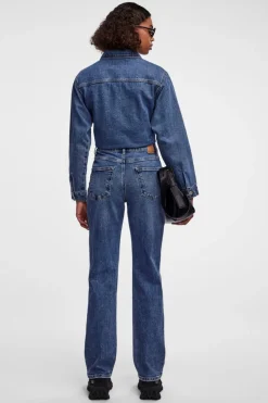 New Pieces Pckelly Straight Jeans Mb402 4421713 Medium Blue Denim