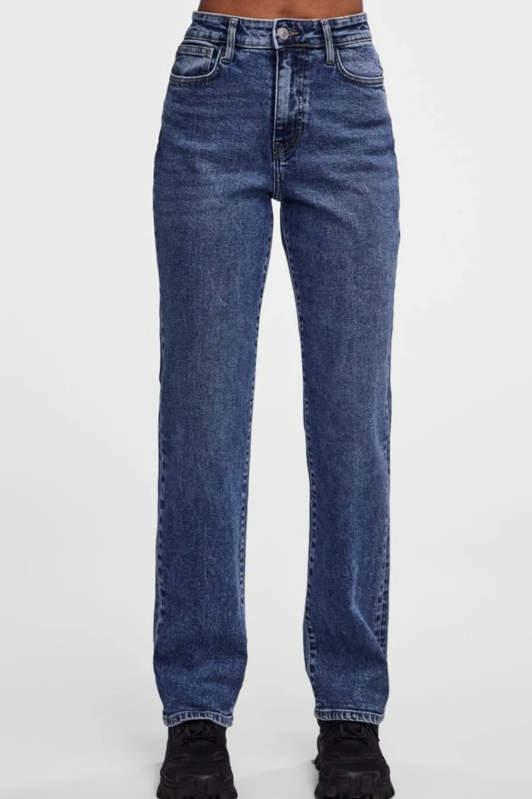 New Pieces Pckelly Straight Jeans Mb402 4421713 Medium Blue Denim
