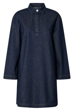 Clearance Pieces Pckenya Ls A-Shape Denim Dress 4806807 Dark Blue Denim Rinse