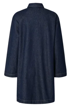 Clearance Pieces Pckenya Ls A-Shape Denim Dress 4806807 Dark Blue Denim Rinse