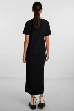 Online Pieces Pckylie Ss O-Neck Ankle Dress Black