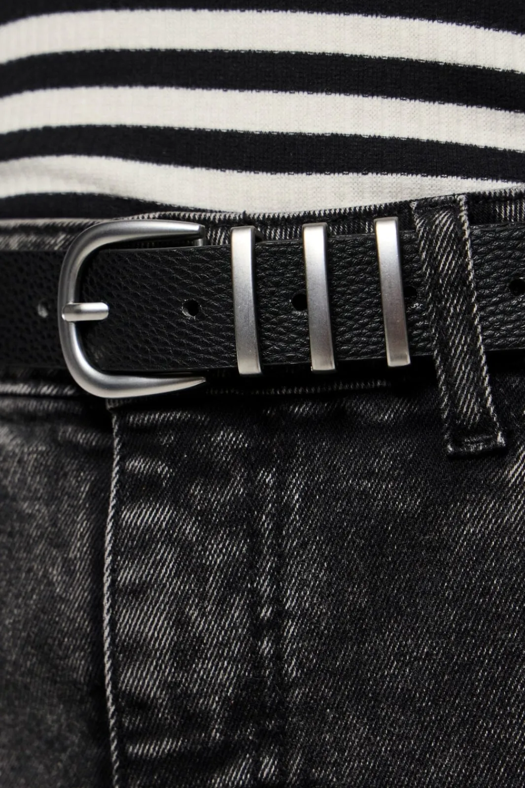 New Pieces Pclea Jeans Belt 2709797 Black Black W/Silver