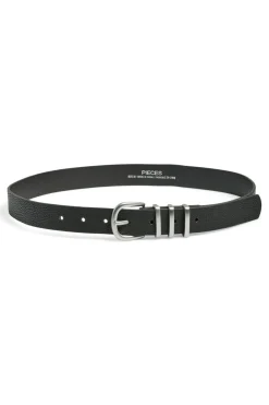 New Pieces Pclea Jeans Belt 2709797 Black Black W/Silver