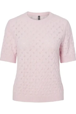 Best Pieces Pclelou Ss O-Neck Knit 4941341 Roseate Spoonbill Melange