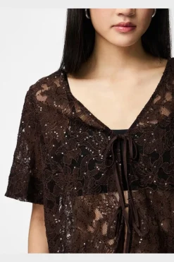 Online Pieces Pclouise 2/4 V-Neck Tie Top 5038956 Delicioso