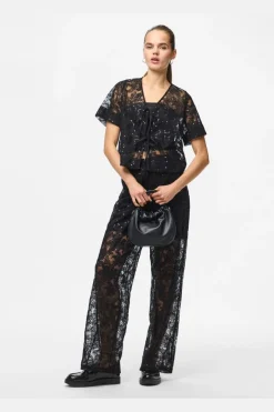 Outlet Pieces Pclouise 2/4 V-Neck Tie Top 5042915 Black