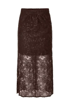 New Pieces Pclouise Midi Skirt 5067495 Delicioso Tone In Tone Sequens