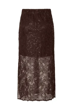 New Pieces Pclouise Midi Skirt 5067495 Delicioso Tone In Tone Sequens