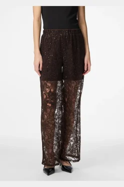 Sale Pieces Pclouise Straight Pants 5050000 Delicioso Tone In Tone Sequence