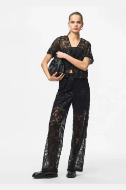 Clearance Pieces Pclouise Straight Pants 5039172 Black Black Sequins