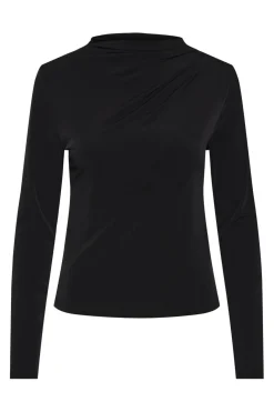 Discount Pieces Pcmadison Ls Draped Top 4614503 Black