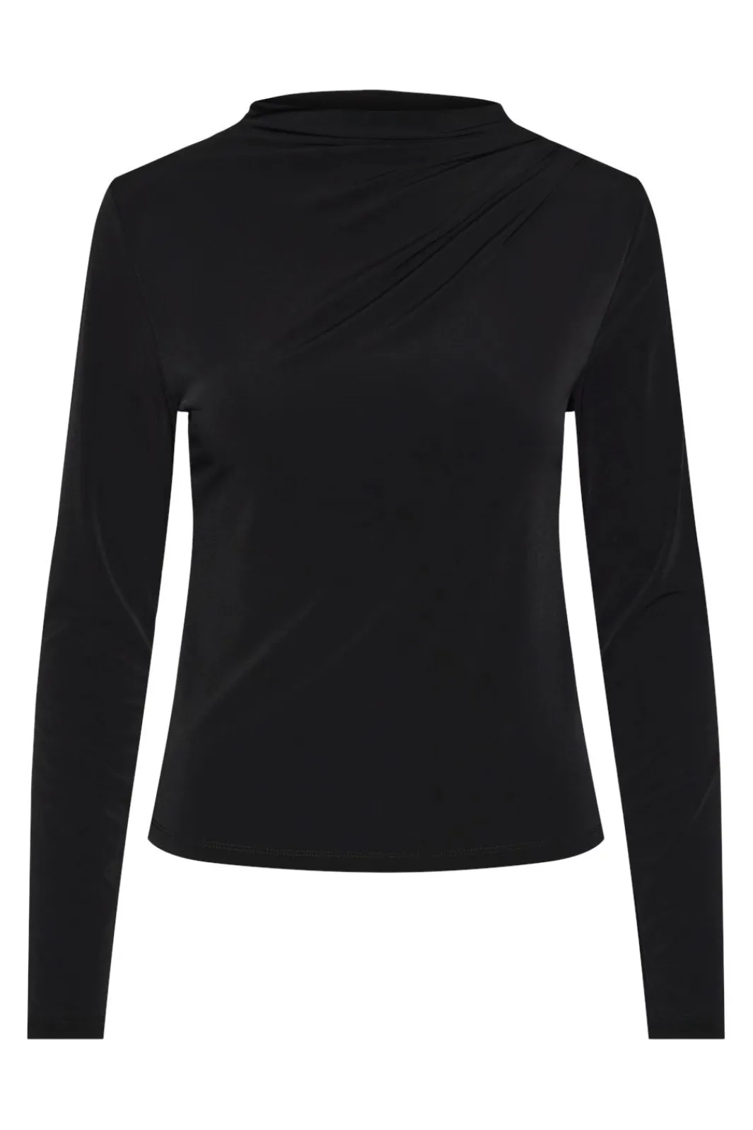 Discount Pieces Pcmadison Ls Draped Top 4614503 Black