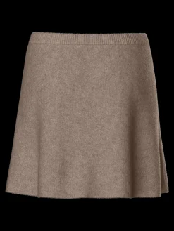 New Pieces Pcmalou Knit Skirt Pwp 4885769 Taupe Gray Melange