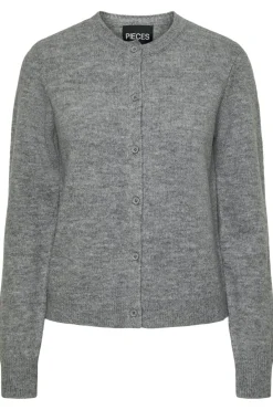 Clearance Pieces Pcmalou Ls Knit Cardigan 4635852 Medium Grey Melange