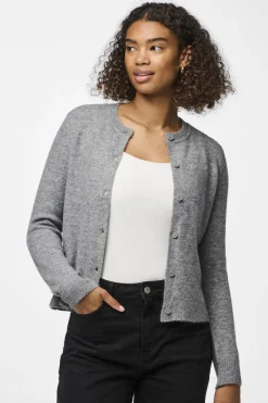 Clearance Pieces Pcmalou Ls Knit Cardigan 4635852 Medium Grey Melange