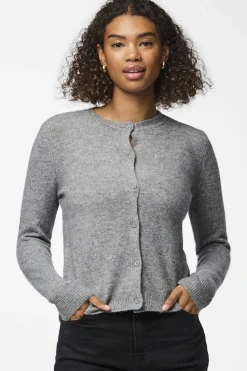 Clearance Pieces Pcmalou Ls Knit Cardigan 4635852 Medium Grey Melange