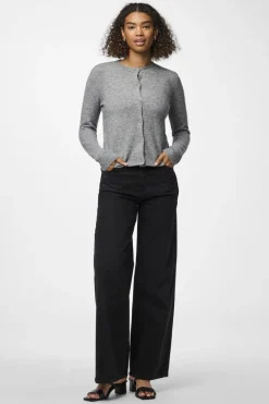 Clearance Pieces Pcmalou Ls Knit Cardigan 4635852 Medium Grey Melange
