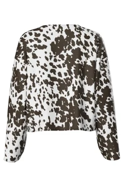 Pieces Pcmari Ls V-Neck Tie Top 4748321 Cloud Dancer Brown Cow