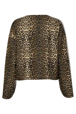 New Pieces Pcmari Ls V-Neck Tie Top 4748319 Black Leo
