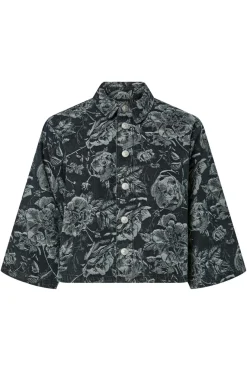 Pieces Pcmarosa 3/4 Sl Denim Shirt 4871297 Black Rose