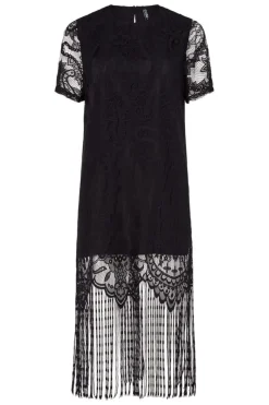 Best Pieces Pcmary Ss Short Fringe Dress 4944876 Black