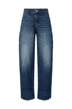 Discount Pieces Pcmerle Barrel Jeans Fsy Pp 5036145 Dark Blue Denim