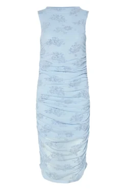 Online Pieces Pcmerry Sl Ruching Short Dress 4887689 Cashmere Blue