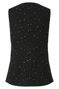 Pieces Pcmichelle Rhinestone Waistcoat 4855030 Black