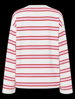 Online Pieces Pcmila Ls Loose Tee 4902153 Roseate Spoonbill Adrenaline Rush/Cloud Dancer