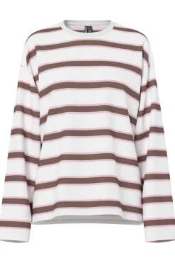 Discount Pieces Pcmila Ls Loose Tee 4992999 Coffee Quartz Roseate Spoonbill/Cloud Dancer