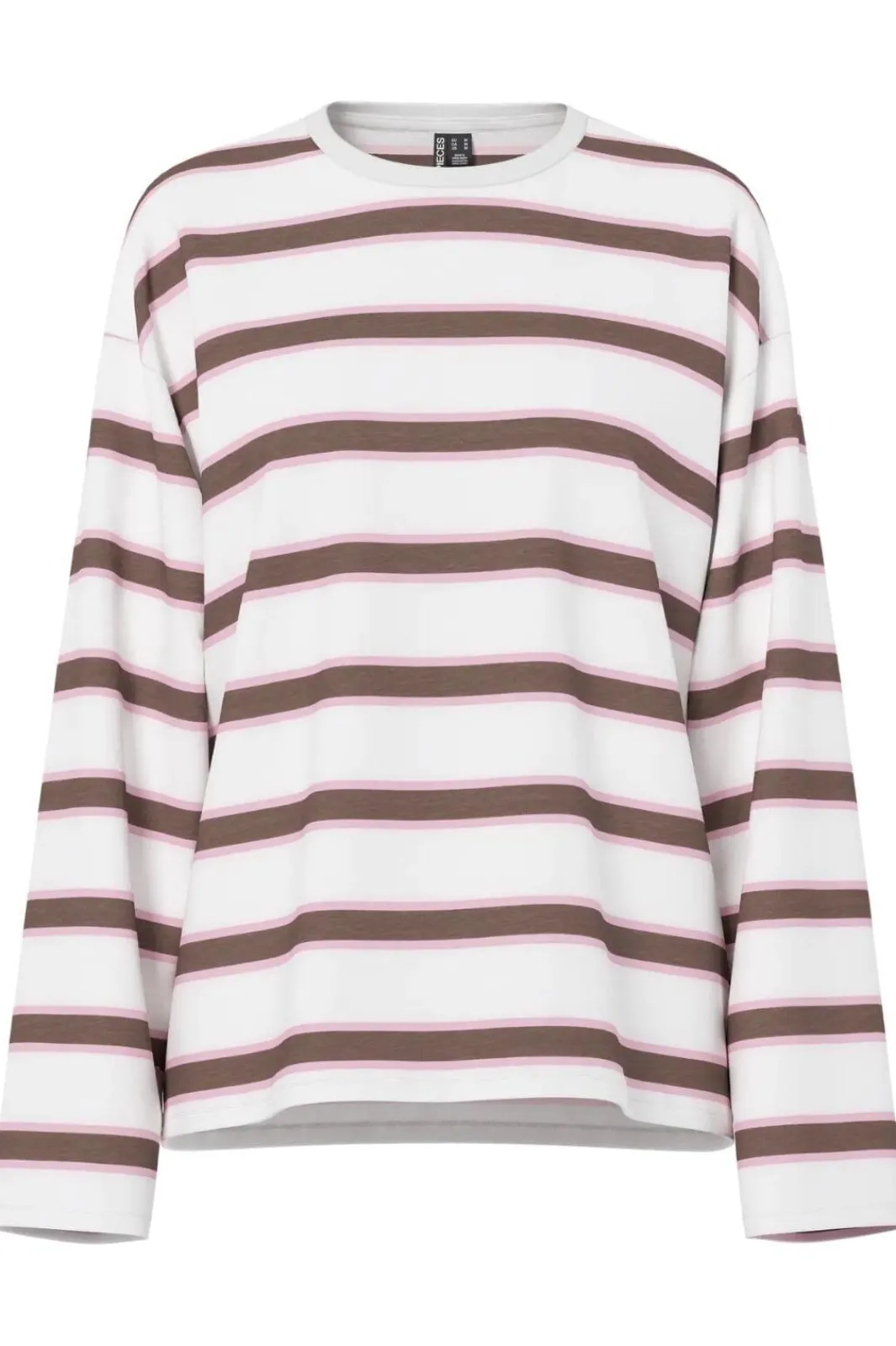 Discount Pieces Pcmila Ls Loose Tee 4992999 Coffee Quartz Roseate Spoonbill/Cloud Dancer