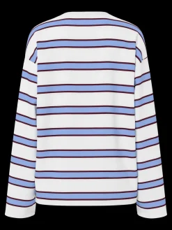 New Pieces Pcmila Ls Loose Tee 4902154 Hydrangea Winetasting/Cloud Dancer